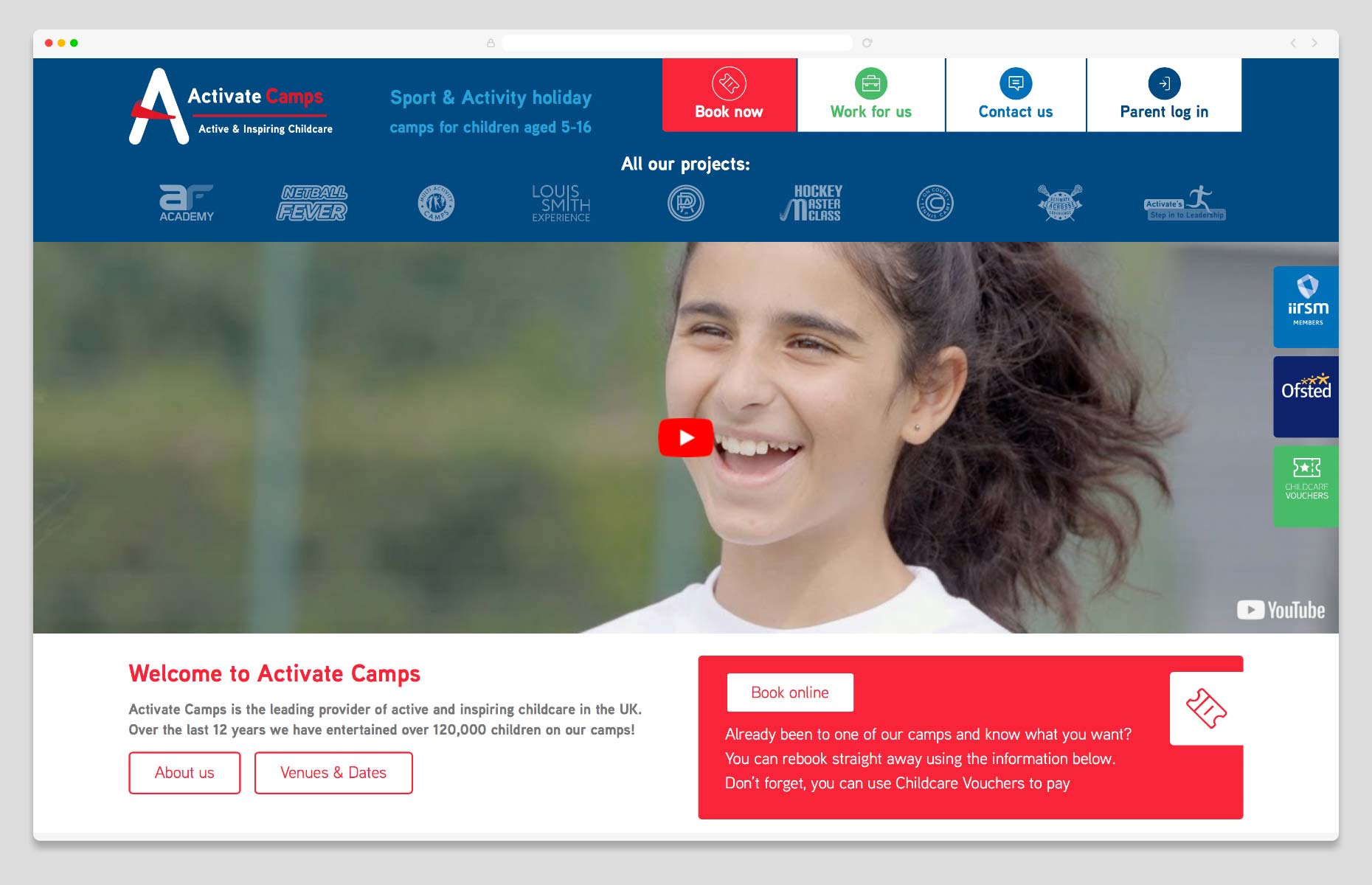 Activate Camps Booking System | Website Design & Development